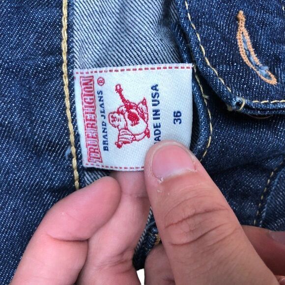 VINTAGE True Religion Jeans Size 36 BILLY Blue - Picture 7 of 9